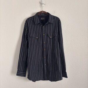 Pendleton Thomas Kay Men's Size Large Blue Printed Long Sleeve Button Snap Shirt